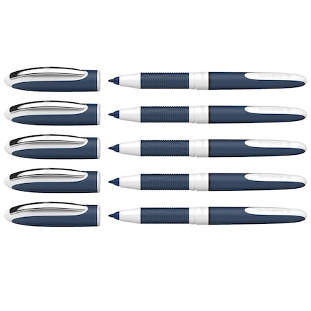 Schneider Pen One Change Refillable Rollerball Pens, .6 mm, Black, PK5 183701